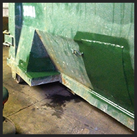 Roll off container holes and rips patched and repaired